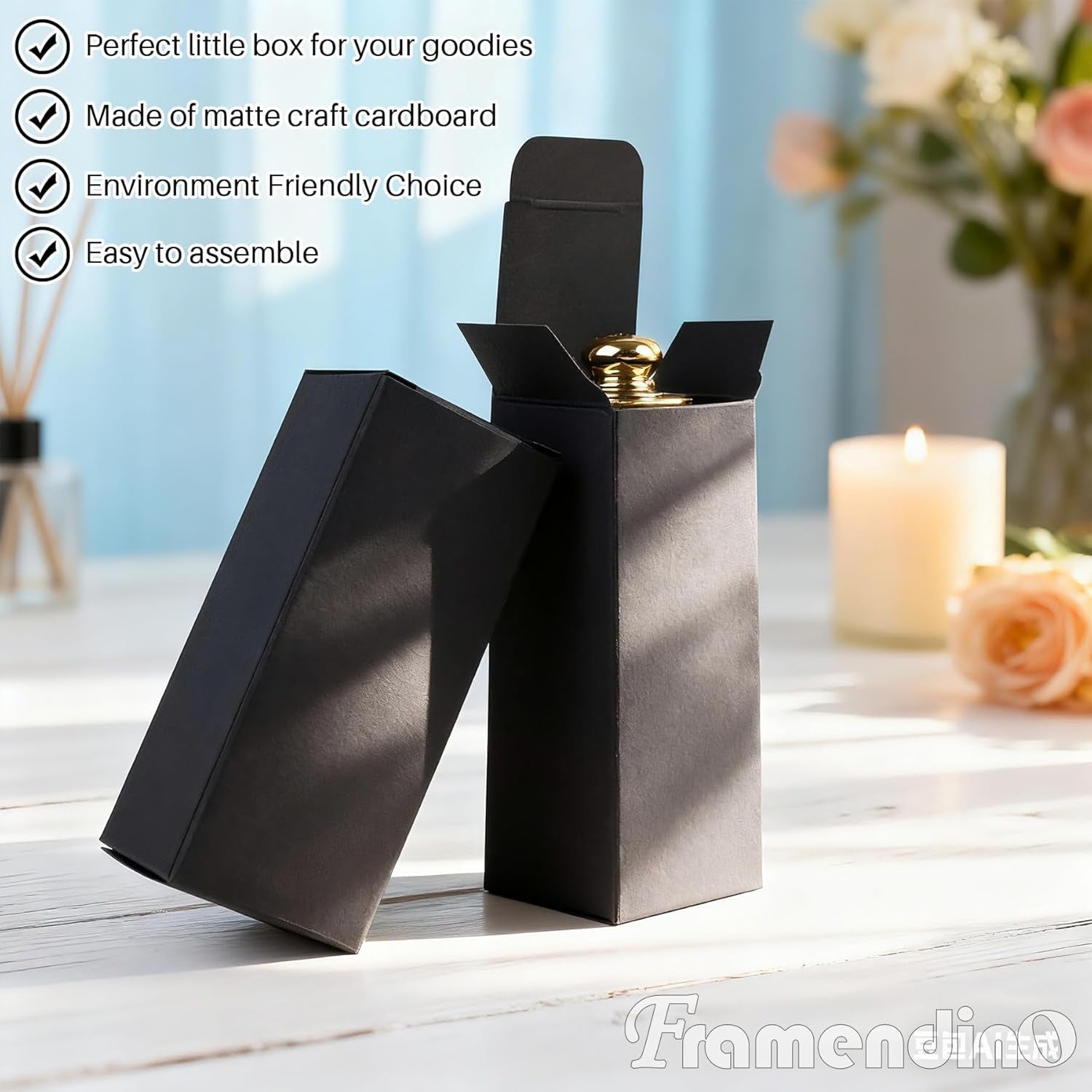 , 50 Pack Black Kraft Paper Lipstick Boxes Rectangle Lipstick Bottle Boxes Reusable Lip Balm Packaging Cases Gift Wrapping Box for DIY Gift Packaging (3.54X1.41X1.41)