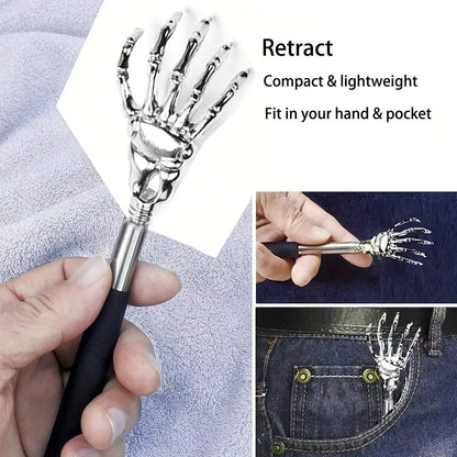 Portable Stainless Steel Telescopic Back Scratcher Extendable Scratcher Back Massager Tool for Blood Circulation Relax Health