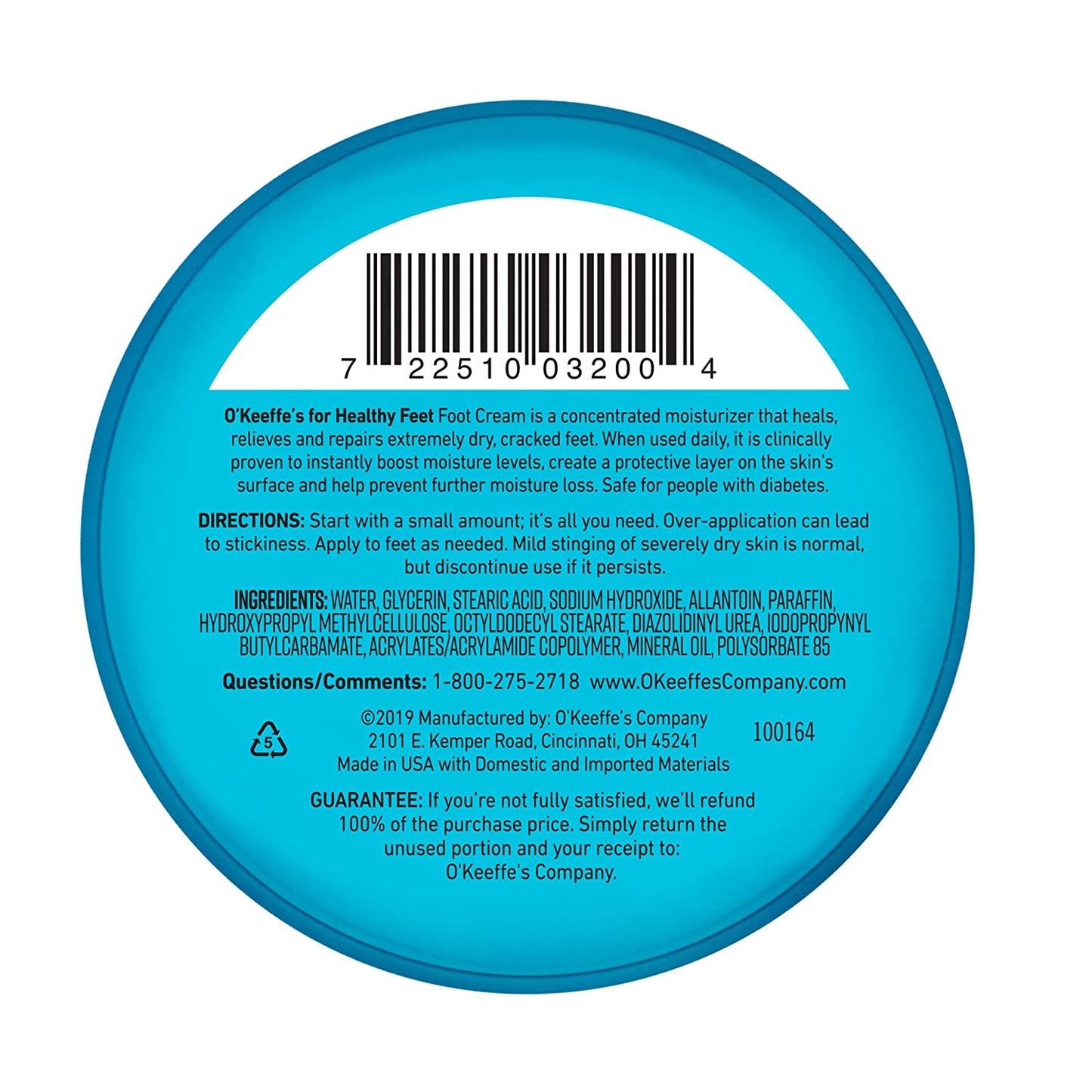 for Healthy Feet Foot Cream; Guaranteed Relief for Extremely Dry; Cracked Feet; Instantly Boosts Moisture Levels; 3.2 Ounce Jar; (Pack of 3)