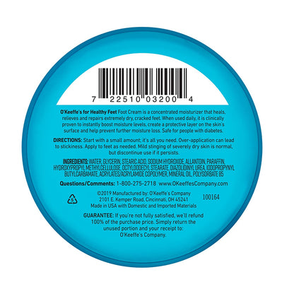 for Healthy Feet Foot Cream; Guaranteed Relief for Extremely Dry; Cracked Feet; Instantly Boosts Moisture Levels; 3.2 Ounce Jar; (Pack of 3)