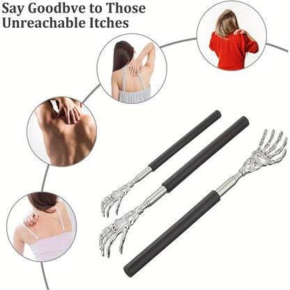 Portable Stainless Steel Telescopic Back Scratcher Extendable Scratcher Back Massager Tool for Blood Circulation Relax Health