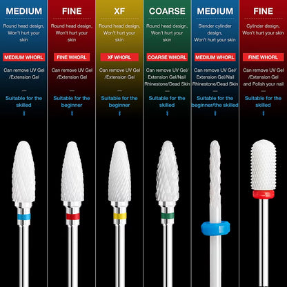 1Pc Nail Drill Bit Rotate Burr Milling Nail Cutter Bits Electric Drill Machine for Manicure Pedicure Tools