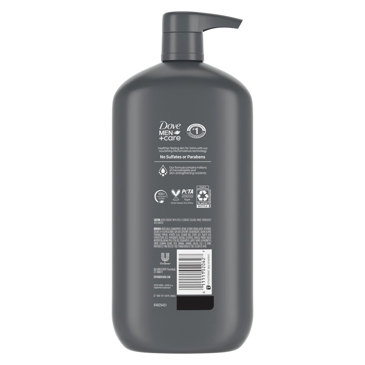 (4 Pack)  Elements Liquid Body Wash and Face Wash Charcoal + Clay Nourishing Cleanser, 30 Oz